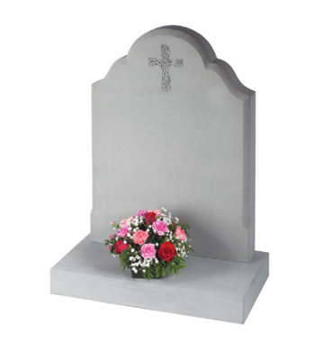 Serena stone headstone with elegant cross carving.