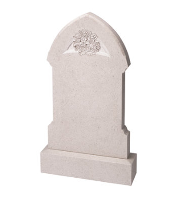 Nebresina headstone with a majestic posy design carved top center.