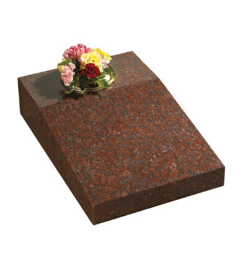 Balmoral red granite desk with flat for flower container or vase.